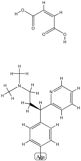 Pyridine, 2-(p-bromo-alpha-(2-(dimethylamino)ethyl)benzyl)-, maleate (1:1), (-)- Structure