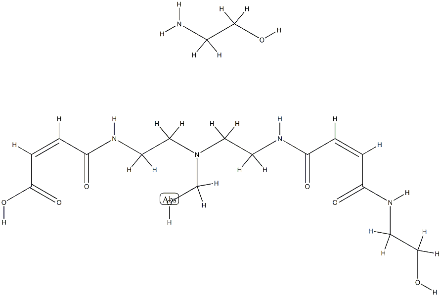 (Z,Z)-1-hydroxy-11-(hydroxymethyl)-4,7,15-trioxo-3,8,11,14-tetraazaoctadeca-5,16-dien-18-oic acid, compound with 2-aminoethanol Structure