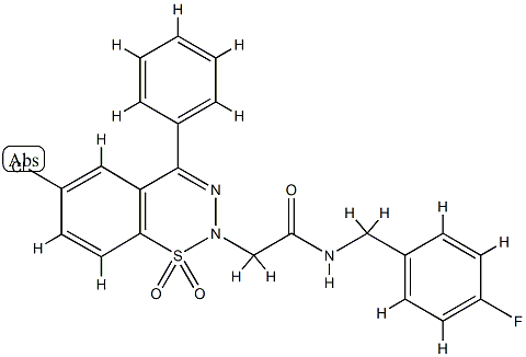 2-(6-chloro-1,1-dioxo-4-phenyl-1$l^{6},2,3-benzothiadiazin-2-yl)-N-[(4-fluorophenyl)methyl]acetamide Structure