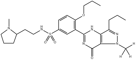d3-3-(1-Methyl-7-oxo-3-propyl-6,7-dihydro-1H-pyrazolo[4,3-d]pyriMidin-5-yl)-N-[2-(1-Methyl-pyrrolidin-2-yl)-ethyl]-4-propoxy-benzenesulfonaMide Structure