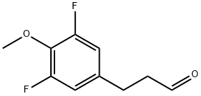 Benzenepropanal, 3,5-difluoro-4-Methoxy- (or 3-(3,5-Difluoro-4-Methoxyphenyl)propionaldehyde ) 구조식 이미지