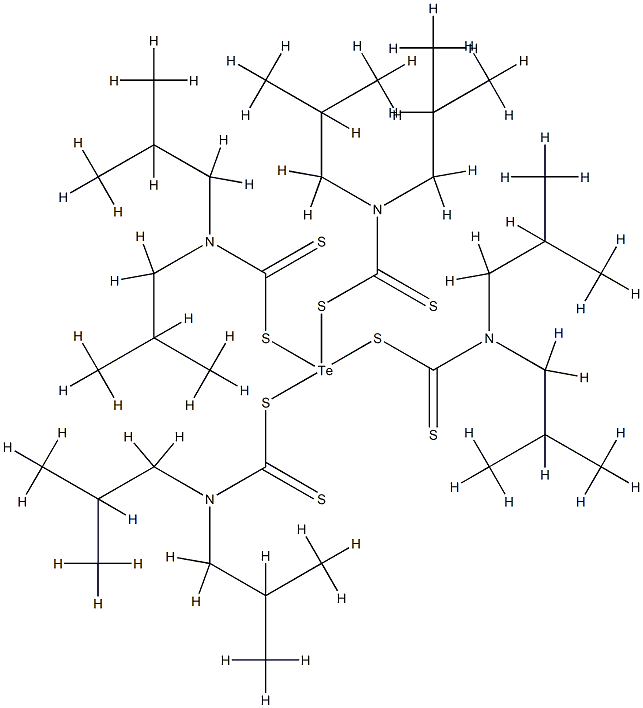 Tellurium, tetrakisbis(2-methylpropyl)carbamodithioato-.kappa.S,.kappa.S- Structure