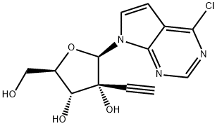 4-Chloro-7-(2-C-ethynyl-β-D-ribofuranosyl)-7H-pyrrolo[2,3-d]pyrimidine 구조식 이미지