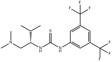 S-1-(3,5-비스(트리플루오로메틸)페닐)-3-(1-(디메틸아미노)-3-메틸부탄-2-일)티오우레아 구조식 이미지
