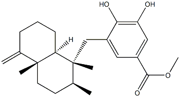 5-[[(1R,8aα)-Decahydro-1β,2β,4aβ-trimethyl-5-methylenenaphthalene-1α-yl]methyl]-3,4-dihydroxybenzoic acid methyl ester 구조식 이미지