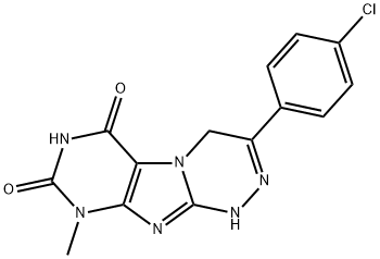 3-(4-chlorophenyl)-9-methyl-1,4-dihydro[1,2,4]triazino[3,4-f]purine-6,8(7H,9H)-dione 구조식 이미지