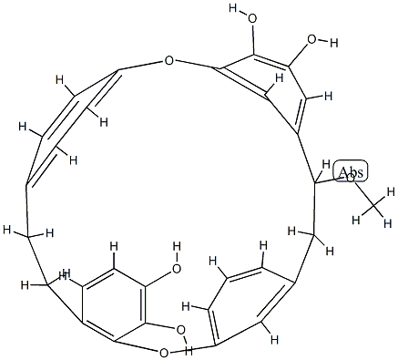 7,8,19,20-Tetrahydro-8-methoxy-15,18-etheno-2,6:9,13-dimetheno-1,14-benzodioxacyclodocosin-11,12,23,24-tetrol Structure