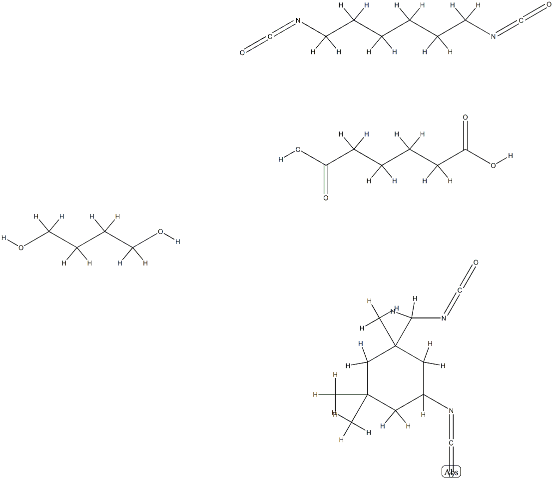 Hexanedioic acid, polymer with 1,4-butanediol, 1,6-diisocyanatohexane and 5-isocyanato-1-(isocyanatomethyl)-1,3,3-trimethylcyclohexane Structure