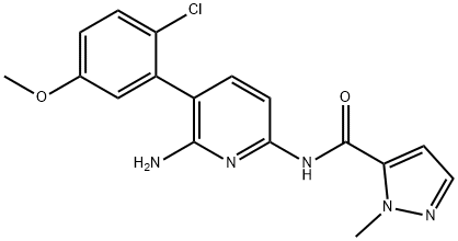 N-(6-amino-5-(2-chloro-5-methoxyphenyl)pyridin-2-yl)-1-methyl-1H-pyrazole-5-carboxamide(WX150095) Structure