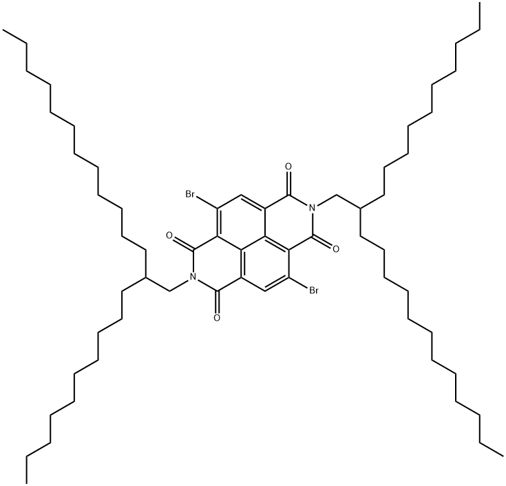 4,9-DibroMo-2,7-bis(2-decyltetradecyl)benzo[lMn][3,8]phenanthroline-1,3,6,8-tetraone 구조식 이미지