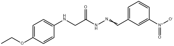 2-[(4-ethoxyphenyl)amino]-N'-(3-nitrobenzylidene)acetohydrazide (non-preferred name) Structure