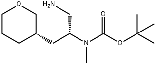 N-[(1R)-1-(Aminomethyl)-2-[(3S)-tetrahydro-2H-pyran-3-yl]ethyl]-N-methylcarbamic acid tert-butyl ester Structure