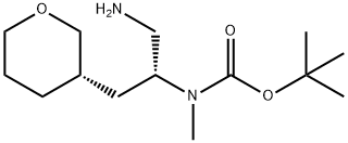 N-[(1R)-1-(아미노메틸)-2-[(3S)-테트라히드로-2H-피란-3-일]에틸]-N-메틸카르밤산tert-부틸에스테르 구조식 이미지