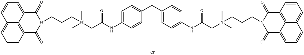 1H-Benz[de]isoquinoline-2(3H)-propanaminium, N,N'-[methylenebis[4,1-phenyleneimino( 2-oxo-2,1-ethanediyl)]]bis[N,N-dimethyl -1,3-dioxo-, dichloride Structure