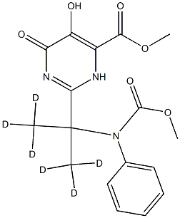 Methyl 2-[2-(benzyloxycarbonylamino)-(1,3-D6-propan)-2-yl]-5-hydroxy-6-oxo-1,6-dihydropyrimidine-4-carboxylate 구조식 이미지