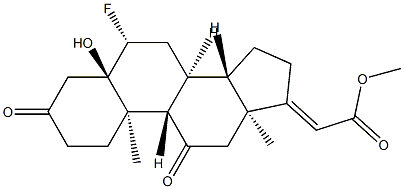 5a-Pregn-17(20)-en-21-oic acid, 6b-fluoro-5-hydroxy-3,11-dioxo-,methyl ester (6CI,7CI,8CI) Structure