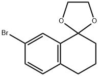 7-Bromo-1,2,3,4-tetrahydronaphthalene-1-spiro-2'-(1',3'-dioxacyclopentane) Structure