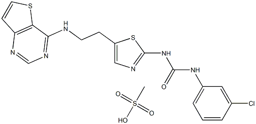 1146618-41-8 N-(3-Chlorophenyl)-N'-[5-[2-(thieno[3,2-d]pyrimidin-4-ylamino)ethyl]-2-thiazolyl]urea methanesulfonate (1:1)