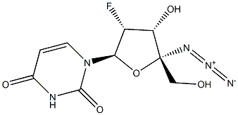 4'-C-azido-2'-deoxy-2'-fluoro-uridine Structure