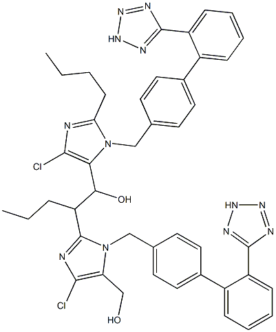 Losartan α-Butyl-losartan Aldehyde Adduct (Losartan Impurity) 구조식 이미지