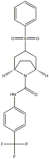 (3-endo)-3-(Phenylsulfonyl)-N-[4-(trifluoromethyl)phenyl]-8-azabicyclo[3.2.1]octane-8-carboxamide Structure