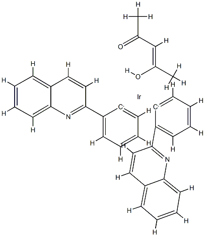 Bis(2-phenylquinoline)(acetylacetonate)iridium(III) 구조식 이미지
