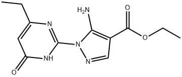 ethyl 5-amino-1-(4-ethyl-6-oxo-1,6-dihydropyrimidin-2-yl)-1{H}-pyrazole-4-carboxylate Structure