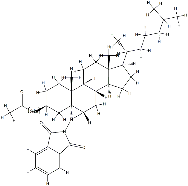 3-acetoxycholestanol(5,6-b)(N-phthalimido)aziridine Structure