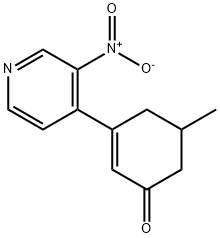 (±)-5-methyl-3-(3-nitropyridin-4-yl)cyclohex-2-enone 구조식 이미지