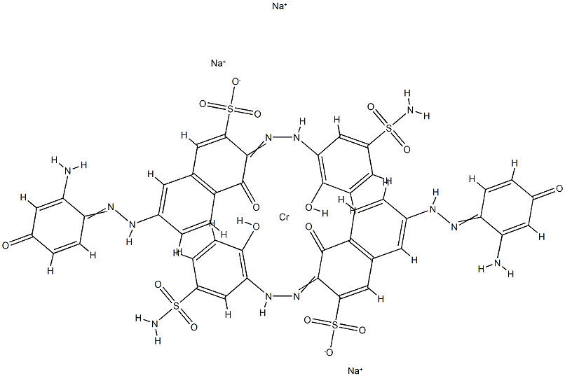 Chromate(3-), bis7-(aminohydroxyphenyl)azo-3-5-(aminosulfonyl)-2-(hydroxy-.kappa.O)phenylazo-.kappa.N1-4-(hydroxy-.kappa.O)-2-naphthalenesulfonato(3-)-, trisodium 구조식 이미지