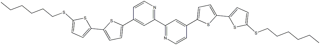 2,2'-Bipyridine, 4,4'-bis[5'-(hexylthio)[2,2'-bithiophen]-5-yl]- Structure