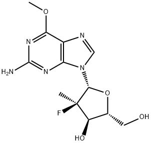 (2'R)-2'-Deoxy-2'-fluoro-2'-Methyl-6-O-Methyl-guanosine 구조식 이미지