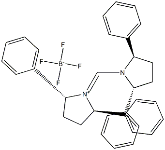 (2R,5R)-1-{[(2R,5R)-2,5-Diphenylpyrrolidin-1-yl]methylene}-2,5-diphenylpyrrolidinium tetrafluoroborate, min. 97% 구조식 이미지