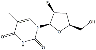 1-(2-Fluoro-2,3-dideoxy-β-D-threo-pentofuranosyl)-5-methylpyrimidine-2,4(1H,3H)-dione 구조식 이미지