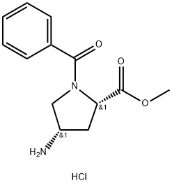 (2S,4S)-4-AMINO-1-N-BENZOYL-PYRROLIDINE-2-CARBOXYLIC ACID METHYL ESTER-HCl Structure