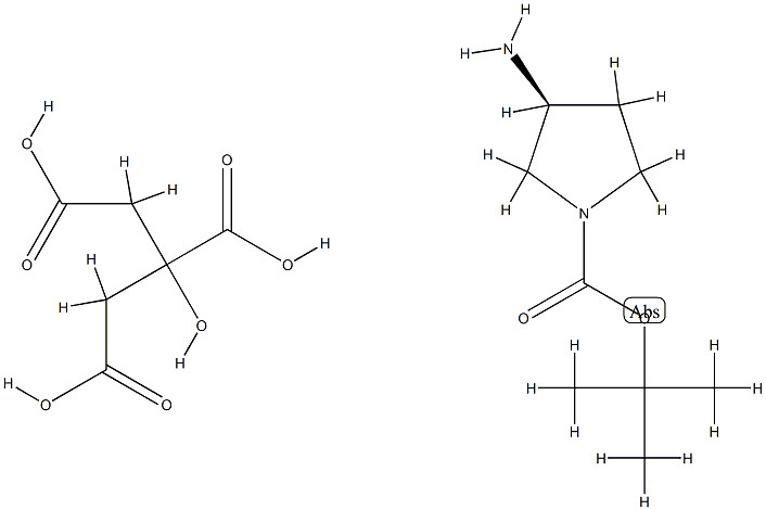 (R)-3-아미노-1-N-Boc-피롤리딘시트레이트 구조식 이미지