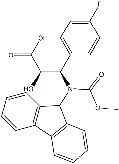 N-(9H-Fluoren-9-yl)MethOxy]Carbonyl (2R,3R)-3-Amino-3-(4-fluoro-phenyl)-2-hydroxypropionic acid 구조식 이미지