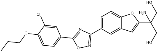 2-Amino-2-(5-(5-(3-chloro-4-propoxyphenyl)-1,2,4-oxadiazol-3-yl)benzofuran-2-yl)propane-1,3-diol Structure