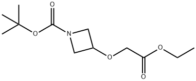 tert-부틸3-((에톡시카르보닐)메톡시)아제티딘-1-카르복실레이트 구조식 이미지
