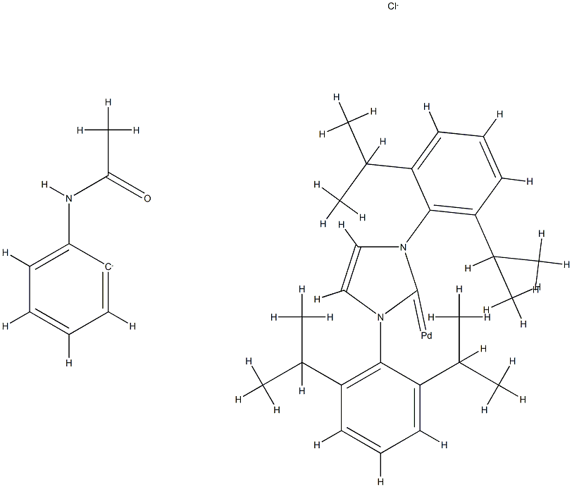 Chloro[[1,3-bis(2,6-diisopropylphenyl)imidazol-2-ylidene](acetanilide)palladium(II)] 구조식 이미지