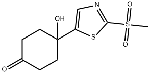 C10H13NO4S2 Zoom in  Options  4-hydroxy-4-(2-methanesulfonyl-thiazol-5-yl)-cyclohexanone Structure