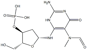 2'-deoxy-N(5)-methyl-N(5)-formyl-2,5,6-triamino-4-oxopyrimidine 3'-monophosphate 구조식 이미지