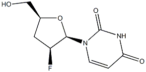 1-(2-Fluoro-2,3-dideoxy-β-D-threo-pentofuranosyl)-2,4(1H,3H)-pyrimidinedione 구조식 이미지