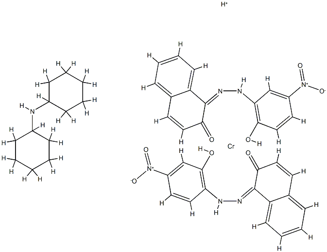 크로메이트(1-),[1-[(2-하이드록시-4-니트로페닐)아조]-2-나프탈레놀라토(2-)][1-[(2-하이드록시-5-니트로페닐)아조]-2-나프탈레놀라토(2-)]-,수소,화합물.N-사이클로헥실사이클로헥사나민(1:1) 구조식 이미지