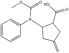 2-Benzyloxycarbonylamino-4-methylene-cyclopentanecarboxylic acid 구조식 이미지