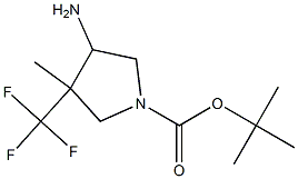 4-Amino-3-methyl-3-trifluoromethyl-pyrrolidine-1-carboxylic acid tert-butyl ester 구조식 이미지