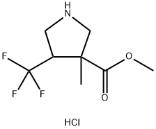 3-Methyl-4-trifluoromethyl-pyrrolidine-3-carboxylic acid methyl ester hydrochloride Structure
