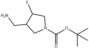 3-Aminomethyl-4-fluoro-pyrrolidine-1-carboxylic acid tert-butyl ester Structure