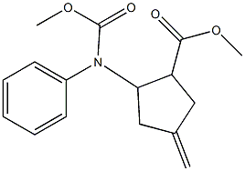 2-Benzyloxycarbonylamino-4-methylene-cyclopentanecarboxylic acid methyl ester Structure