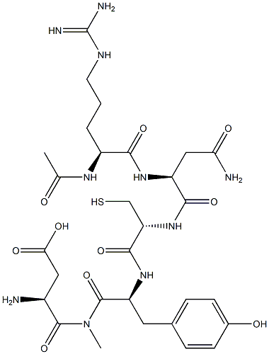 아세틸아르기닐-아스파라기닐-시스테이닐-티로실-아스파라기닐-N-메틸아미드 구조식 이미지